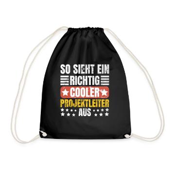 So Sieht Richtig Cooler Projektleiter - Turnbeutel - Schwarz - Vorne