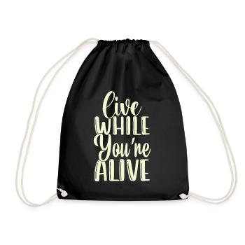 Vivez pendant que votre voyageur vivant voyage touristique - Sac de sport léger - noir - Devant