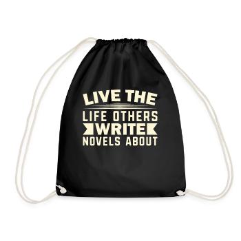 Vivre les autres Écrire des romans sur le voyageur de voyage - Sac de sport léger - noir - Devant