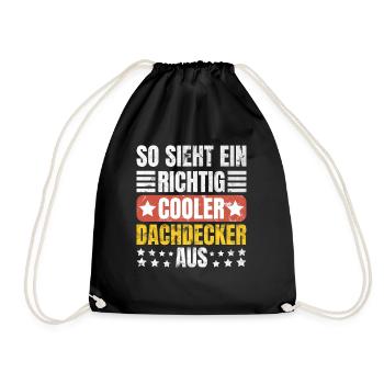 Sieht Ein Richtig Cooler Dachdecker Aus - Turnbeutel - Schwarz - Vorne