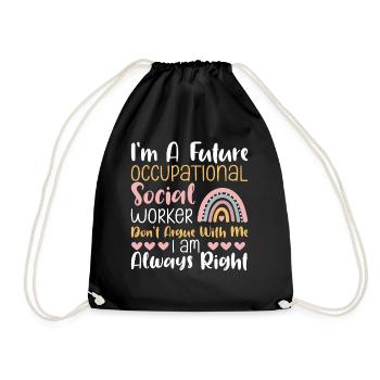 Futur travailleur social professionnel - Sac de sport léger - noir - Devant