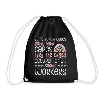 Some Superheroes Don't Wear Capes - Drawstring Bag - black - Front