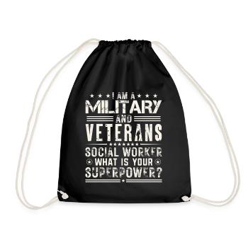 Je suis un travailleur social militaire et vétéran - Sac de sport léger - noir - Devant