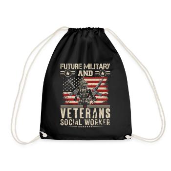 Future Military & Veterans Social Worker - Drawstring Bag - black - Front