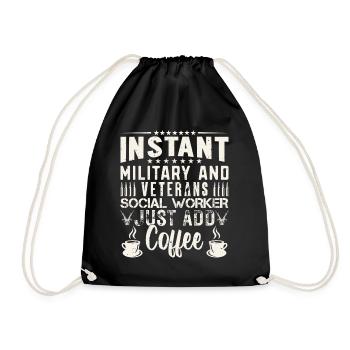 Travailleur militaire et vétéran instantané - Sac de sport léger - noir - Devant