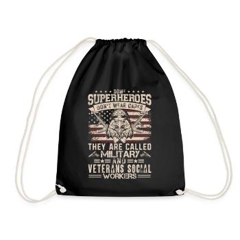 Some Superheroes Do Not Wear Capes - Drawstring Bag - black - Front