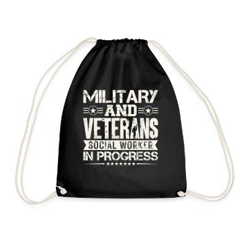 Travailleur social militaire et vétéran - Sac de sport léger - noir - Devant