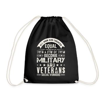 All Men Created Equal Military Veterans - Turnbeutel - Schwarz - Vorne