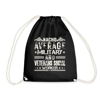 Nacho Average Military & Veterans Worker - Drawstring Bag - black - Front