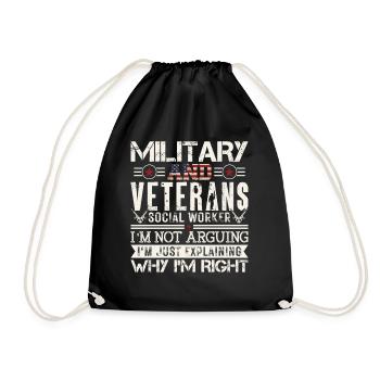 Military And Veternas Social Worker - Drawstring Bag - black - Front