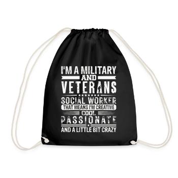 Je suis un travailleur social militaire et vétéran - Sac de sport léger - noir - Devant