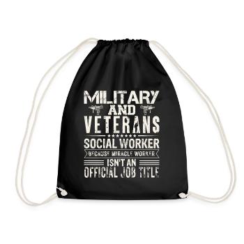 Military And Veterans Social Workers - Turnbeutel - Schwarz - Vorne