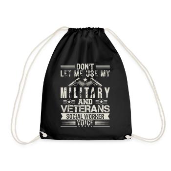 Military & Veterans Social Worker Voice - Drawstring Bag - black - Front