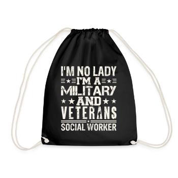 I'm A Military & Veterans Social Worker - Drawstring Bag - black - Front