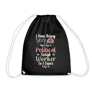 Je déteste être sexy Je suis travailleur politique - Sac de sport léger - noir - Devant