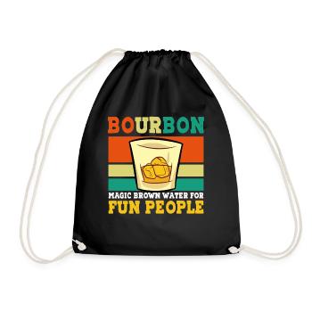 Bourbon Funny Whiskey Saying - Drawstring Bag - black - Front
