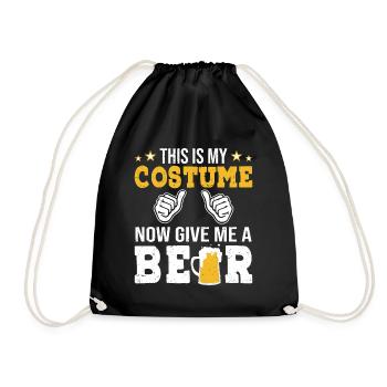 This is my costume Give me a beer - Drawstring Bag - black - Front