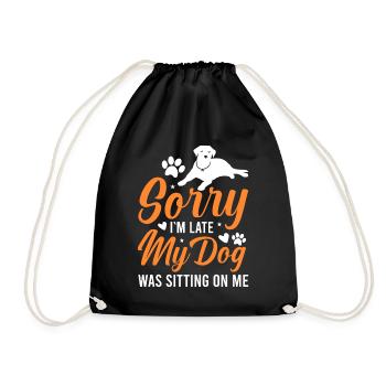 Je suis en retard Mon chien s’est assis sur moi Drôle de chien - Sac de sport léger - noir - Devant
