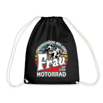 Unterschätze nie eine Frau auf einem Motorrad - Turnbeutel - Schwarz - Vorne