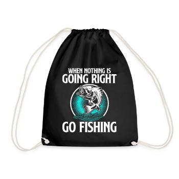 When Nothing Goes Right Go Fishing - Drawstring Bag - black - Front