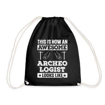 This Is How An Awesome Archeologist Looks Like - Drawstring Bag - black - Front