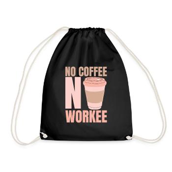 No coffee No work - coffee - Drawstring Bag - black - Front