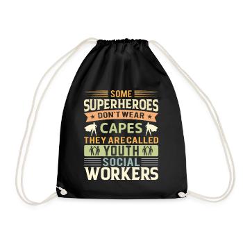 Some Superheroes Do Not Wear Capes - Drawstring Bag - black - Front