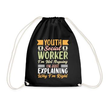 Travailleur social pour les jeunes Je ne discute pas - Sac de sport léger - noir - Devant