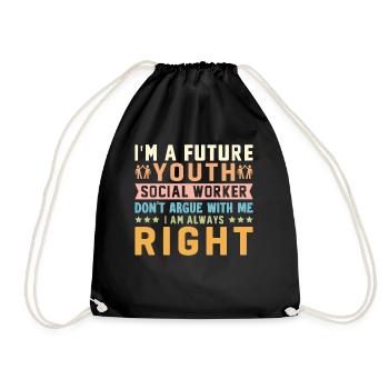 Je suis une future travailleuse sociale pour les jeunes - Sac de sport léger - noir - Devant