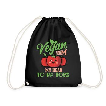 Végétalien Végétarien Dicton Tomates Vegan - Sac de sport léger - noir - Devant