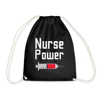 Krankenschwester Power - Turnbeutel - Schwarz - Vorne