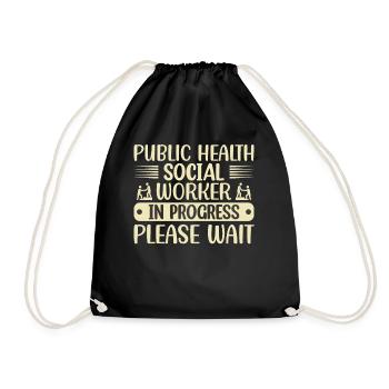 Public Health Social Worker In Progress - Drawstring Bag - black - Front