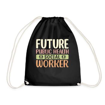 Future Public Health Social Worker - Drawstring Bag - black - Front
