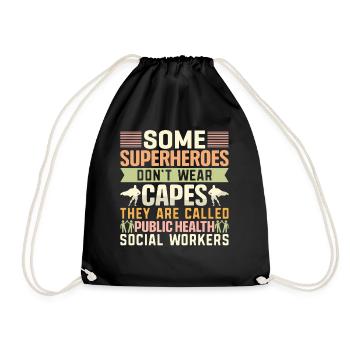 Some Superheroes Do Not Wear Capes - Drawstring Bag - black - Front