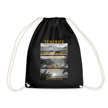 Tenerife a small continent Teide Teno Mountains - Drawstring Bag - black - Front