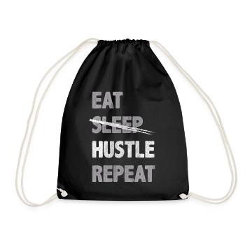 Eat Hustle Repeat Motivation Inspiration - Drawstring Bag - black - Front