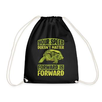 Your Speed Doesn't Matter Forward Is Forward - Drawstring Bag - black - Front