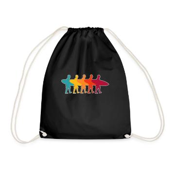 Retro Surf Design - Turnbeutel - Schwarz - Vorne