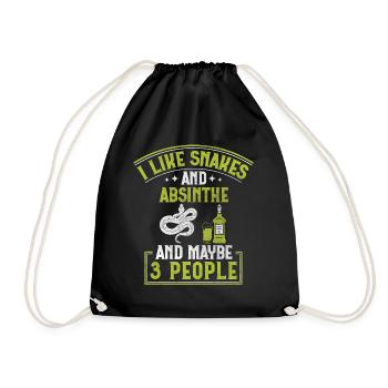 I Like Snakes And Absinthe And Maybe 3 People - Turnbeutel - Schwarz - Vorne