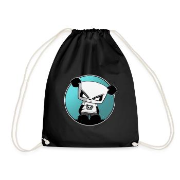 Gaming Panda Gangsta Panda lustig süß cool - Turnbeutel - Schwarz - Vorne