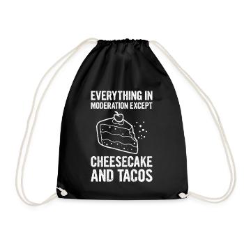 Cheesecake And Tacos Baker Baking Taco Lover - Drawstring Bag - black - Front