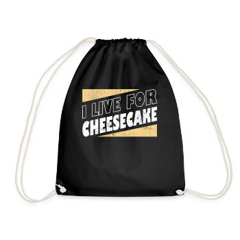I Live For Cheesecake Dessert Food lover Baker - Turnbeutel - Schwarz - Vorne