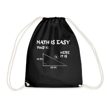 Math Is Easy Mathmatician Teacher Math Mathematics - Drawstring Bag - black - Front