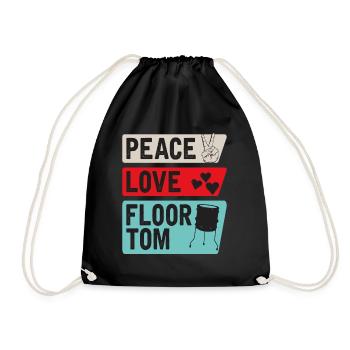 Peace Love Floor Tom Mele Kalikimaka - Drawstring Bag - black - Front
