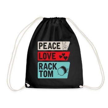 Peace Love Rack Tom Music Instrument - Turnbeutel - Schwarz - Vorne