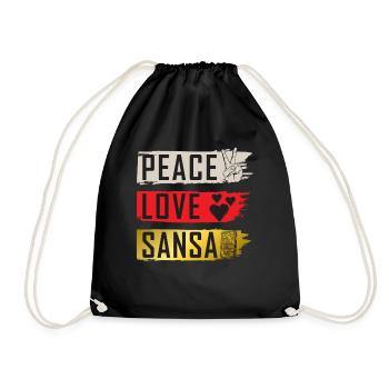 Peace Love Sansa Music Instrument - Turnbeutel - Schwarz - Vorne