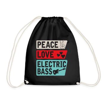 Peace Love Electric Bass Guitare électrique - Sac de sport léger - noir - Devant