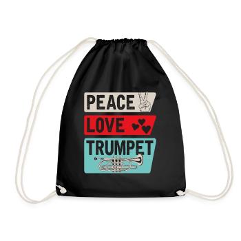Peace Love Trompette Trompettiste - Sac de sport léger - noir - Devant