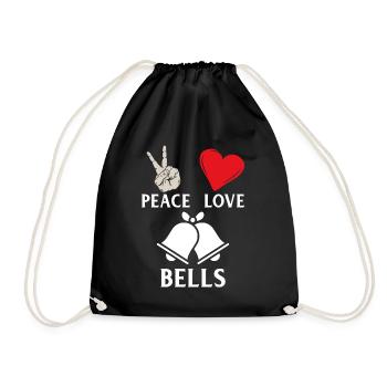 Peace Love Bells Music Bells Players - Turnbeutel - Schwarz - Vorne