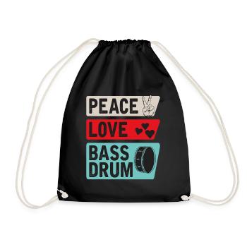 Peace Love Bass Drum Orchestra Band - Sac de sport léger - noir - Devant